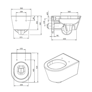 Sanitari sospesi Sanindusa Urb.Y PLUS 52 wc, bidet e sedile soft close