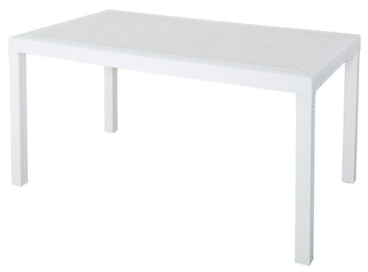 TAVOLO IN POLIRATTAN HOUSTON 150X90X74H BIANCO ARREDO ESTERNO