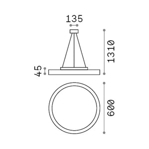 Sospensione Moderna Fly Alluminio-Materie Plastiche Bianco Led 53W 3000K