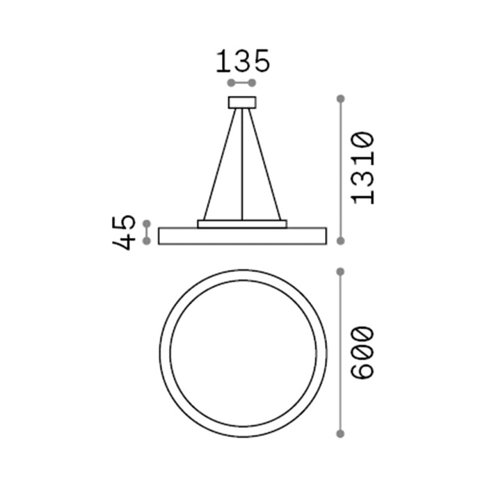 Sospensione Moderna Fly Alluminio-Materie Plastiche Bianco Led 53W 3000K