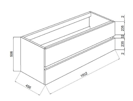 MOBILE BAGNO CON LAVABO E SPECCHIO INCLUSI FINITURA ROVERE GRIGIO 105X47X53H Cm