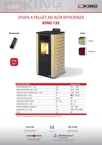 STUFA PELLET KING 118C CANALIZZATA kW10,1 SABBIA MADE IN ITALY