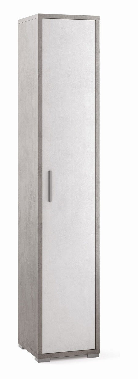 Mobile Colonna 1 Anta H199 L39 P41 Cm struttura Cemento frontale Bianco Ossido Db384k Sarmog