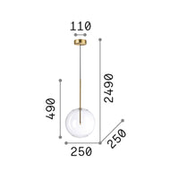 Sospensione Contemporanea Equinoxe Metallo Ottone 1 Luce 2W 3000K D25Cm