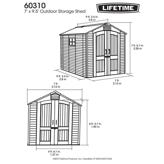 CASETTA LIFETIME VENEZIA 2 IN POLIETILENE HDPE 213X280X228H