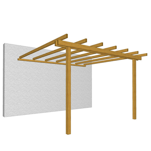 Pergola addossata gazebo pino massello impregnato cm.240x240