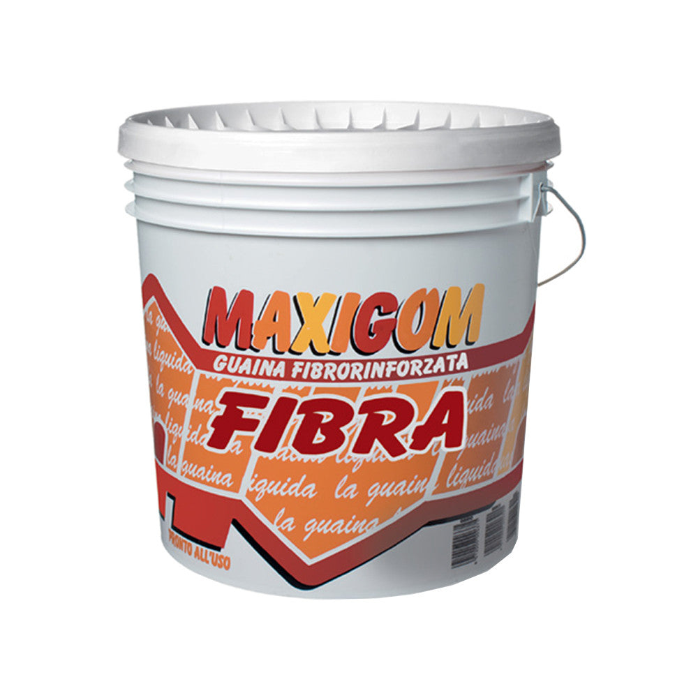 Maxigom Fibra - Guaina Liquida Impermeabilizzante Fibrorinforzata Pronta Alll'Uso Di Colore Rosso Ossido 13Lt - 49477 - Bigmat