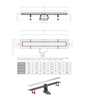 Canalina doccia da 450 mm con griglia inox reversibile