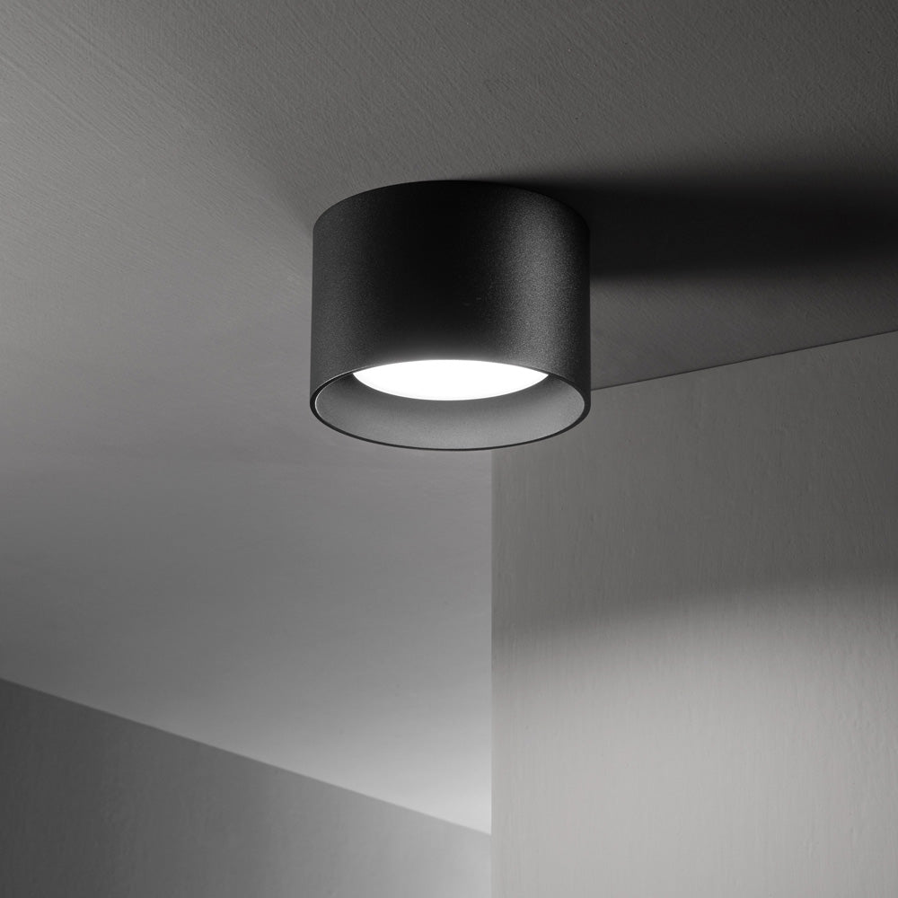 Plafoniera Moderna Spike Metallo Nero 1 Luce Gx53 9W 3000K Luce Calda