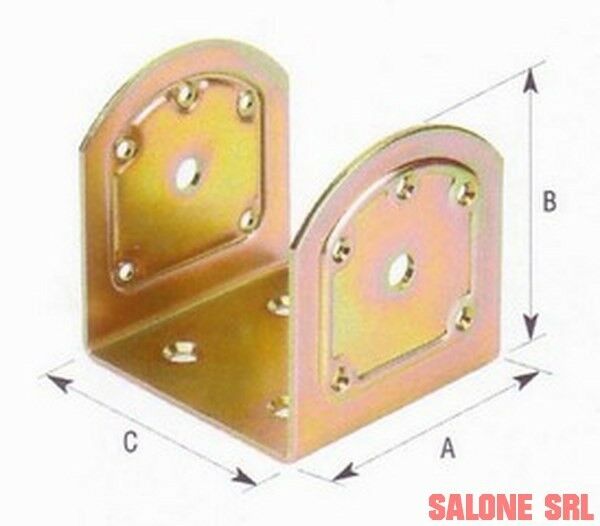 PIASTRA SUPPORTO AD U A PARETE 10 PZ. PER FISSAGGIO TRAVI LEGNO MM.A70XB80XC71