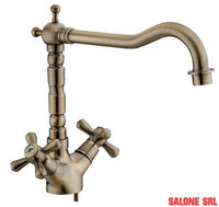 RUBINETTO MISCELATORE PER LAVELLO SERIE CROCE SOFIA BRONZO