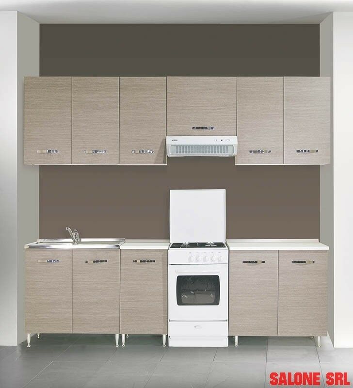 KIT CUCINA PENSILE SCOLAPIATTI 2 ANTE 80X30X72H FINITURA LARICE GRIGIO