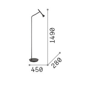 Piantana Moderna Diesis Metallo Nero Led 4,5W 3000K Luce Calda