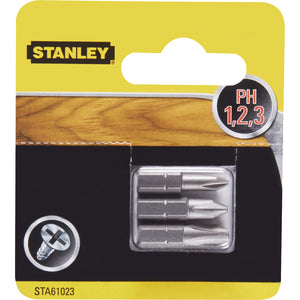 PIRANHA/STANLEY STA61023 (x61023)  3 INSERTI MM.25 PH 1-2-3 STANLEY PZ 1,0