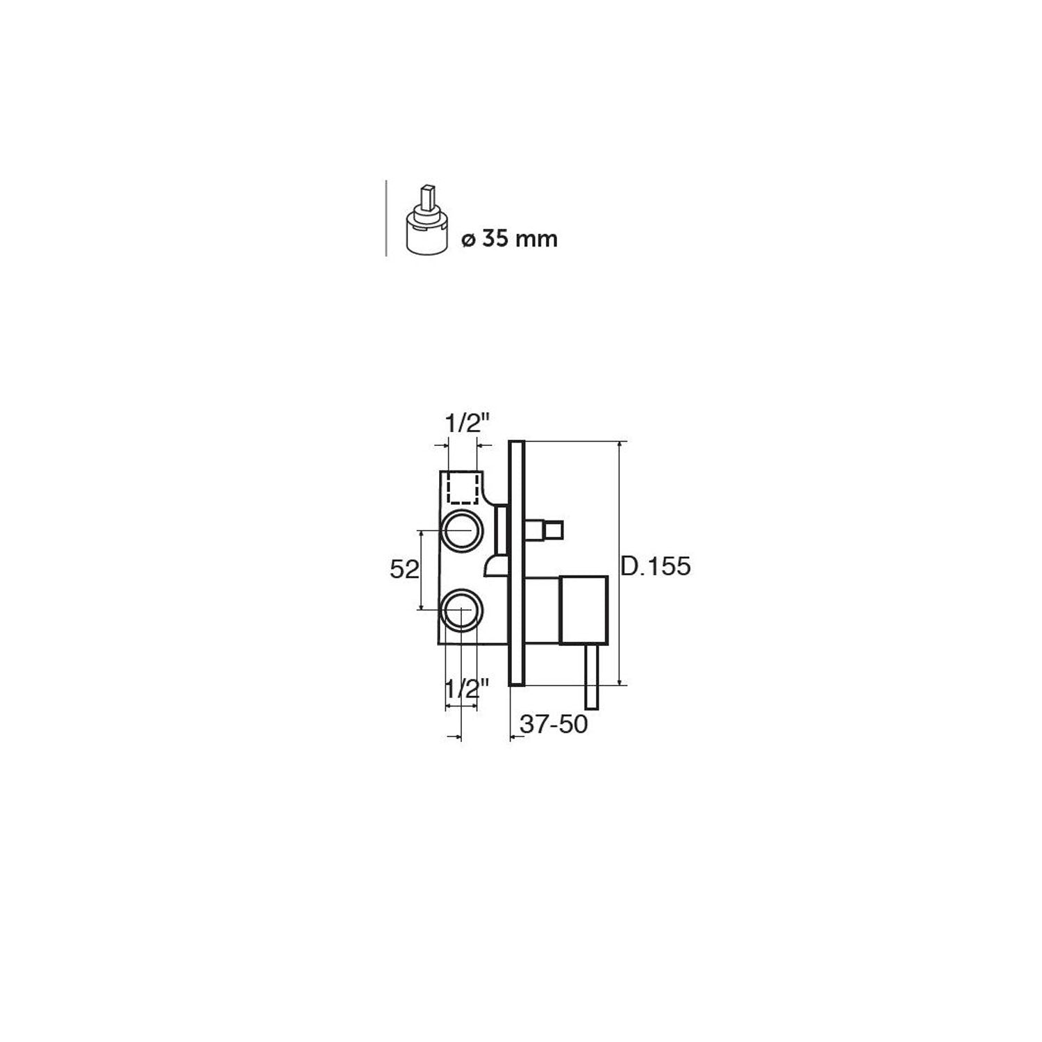 Kit doccia + soffione cilindrico in ottone nero opaco serie minimal Keller Taps