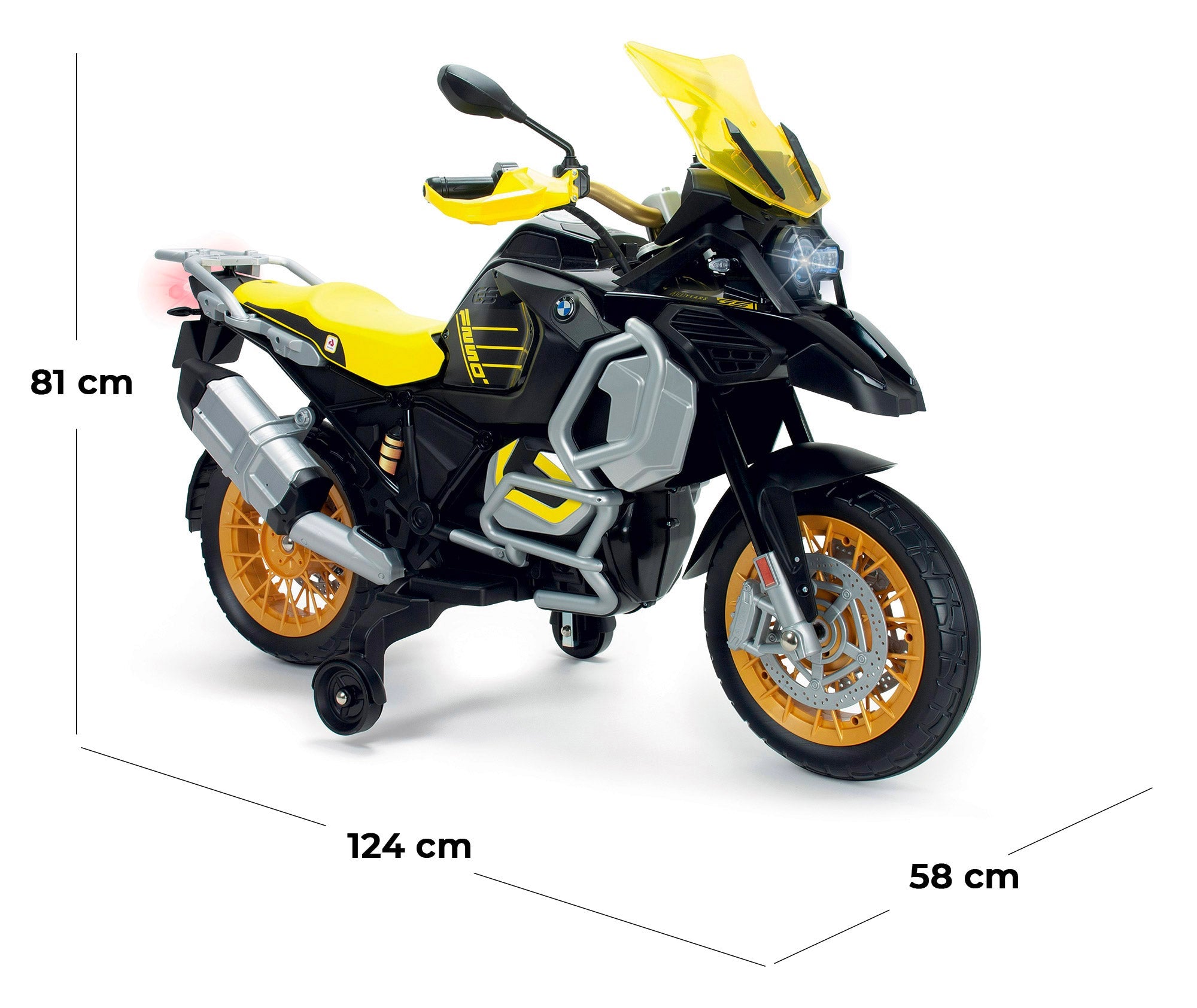 Moto Elettrica per Bambini 12V BMW R1250 GS Adventure 40 Anniversary Nera e Gialla