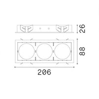 Cornice Rettangolare Tripla A Incasso Contemporanea Bento Metallo Nero