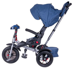 Triciclo Passeggino per Bambini 95x52x105 cm con Seggiolino Reversibile Jolly Blu