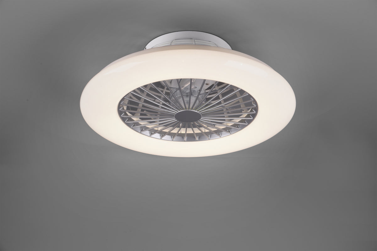 Ventilatore da Soffitto con Lampada Plafoniera Led Glitter Rotondo Stralsun Trio