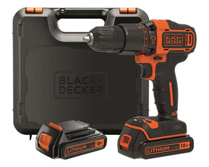 Trapano Avvitatore 2 Batterie 1.5 con Percussione 18 V Black Decker BDCHD18KB-QW