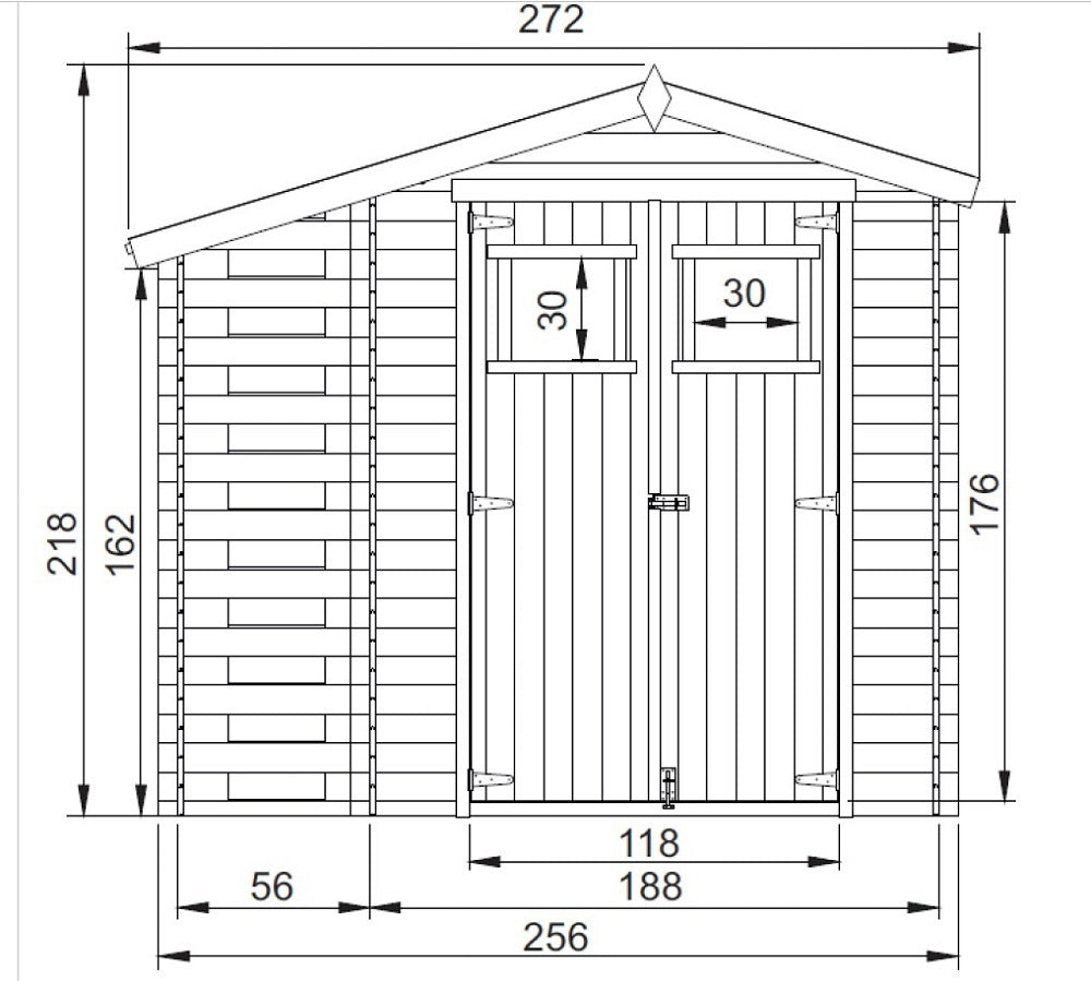 Casetta in legno con legnaia 256x200