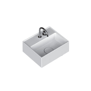 Lavabo lavatrucco Domus Falerii bianco lucido 42x35 cm installazione sospesa o da appoggio