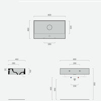 Lavabo lavatrucco Domus Falerii bianco lucido 80x46 cm installazione sospesa o da appoggio