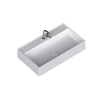 Lavabo lavatrucco Domus Falerii bianco lucido 80x46 cm installazione sospesa o da appoggio