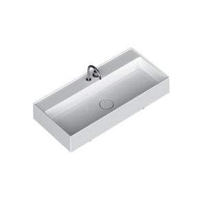 Lavabo lavatrucco Domus Falerii bianco lucido 100x46 cm installazione sospesa o da appoggio