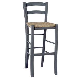 Sgabello Alto in Legno Grigio 73 cm Stile Rustico per Casa e Bar