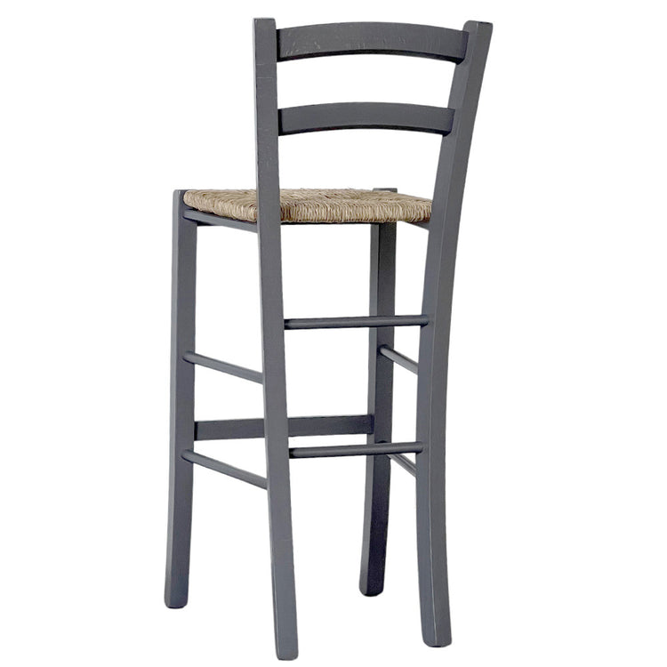 Sgabello Alto in Legno Grigio 73 cm Stile Rustico per Casa e Bar