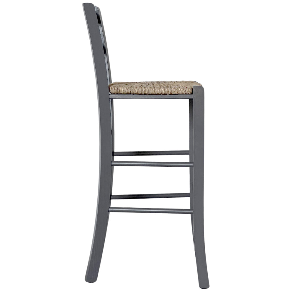 Sgabello Alto in Legno Grigio 73 cm Stile Rustico per Casa e Bar