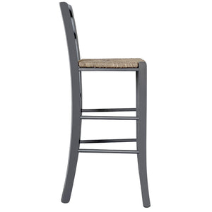 Sgabello Alto in Legno Grigio 73 cm Stile Rustico per Casa e Bar