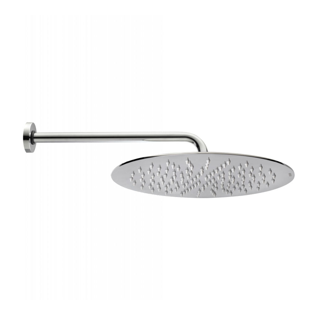 Soffione doccia tondo acciaio inox cromo Bossini Tetis diametro 250 mm con braccio