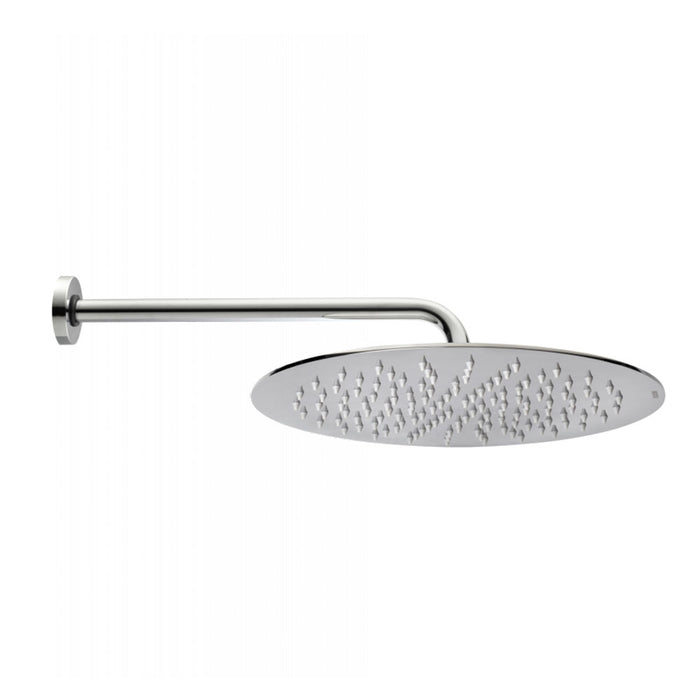 Soffione doccia tondo acciaio inox cromo Bossini Tetis diametro 300 mm con braccio