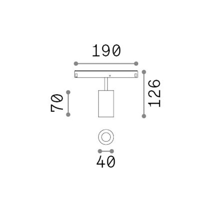 Faretto Binario Singolo On-Off Ego Alluminio Bianco 1 Luce 8W 3000K Luce Calda