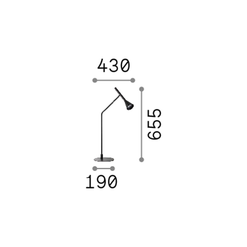 Lampada Da Scrivania Moderna Diesis Metallo Nero Led 6,5W 3000K