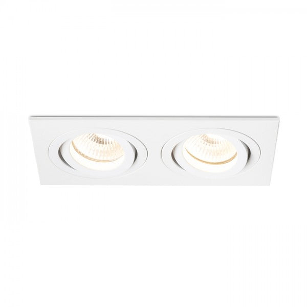 Faretto PASADENA GU10 SQ II da incasso bianco 230V GU10 2x50W