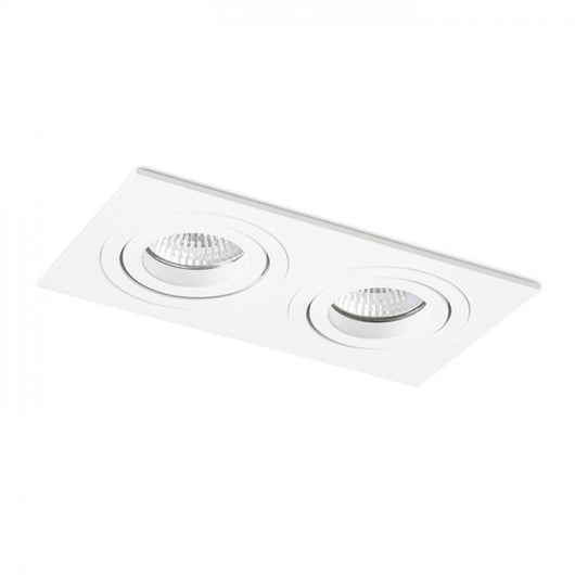 Faretto PASADENA GU10 SQ II da incasso bianco 230V GU10 2x50W