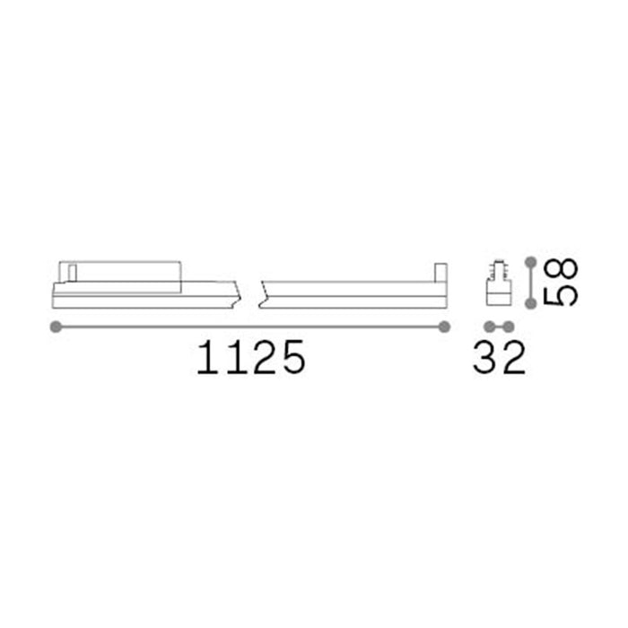 Proiettore Lineare Display Metallo Bianco Led 40W 3000K L.112,5Cm