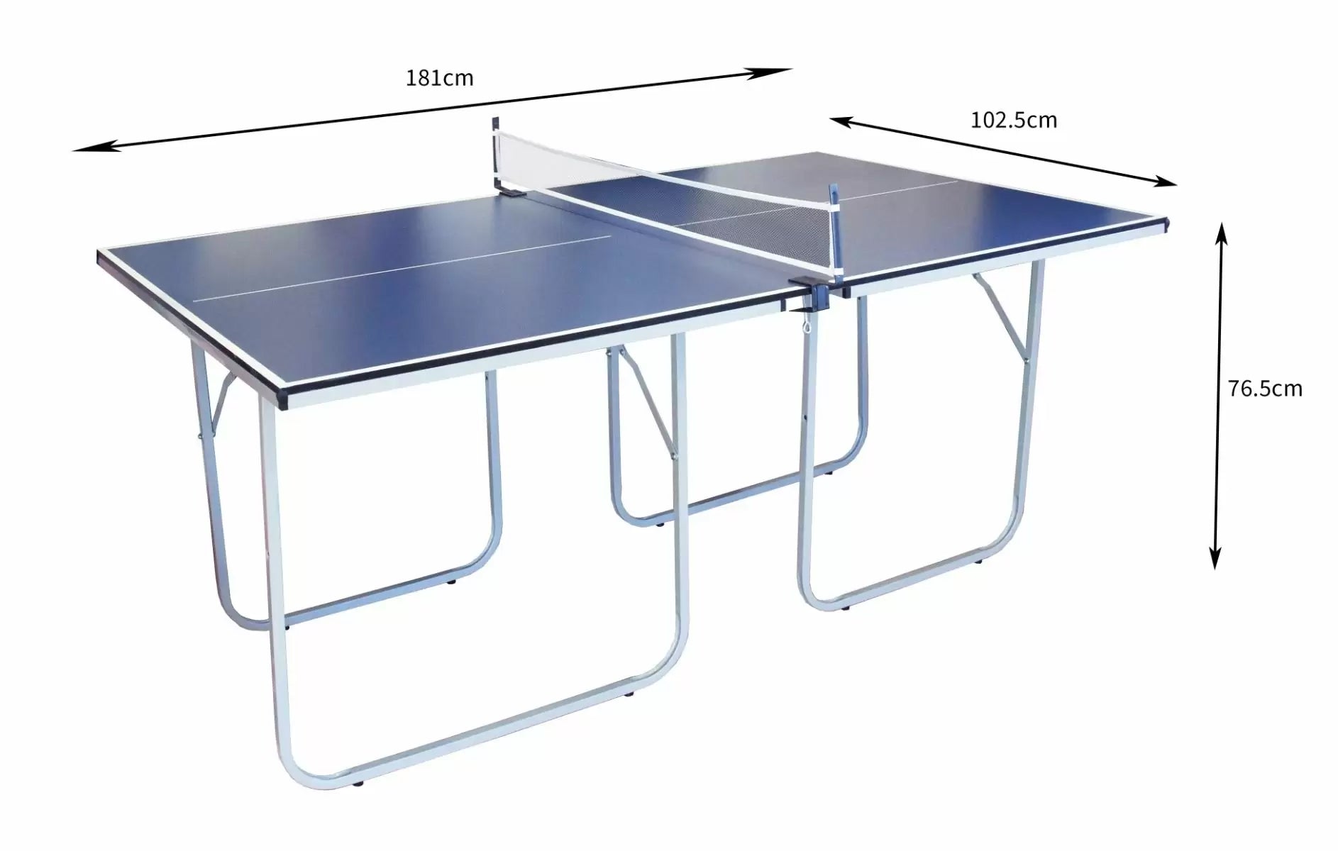 Tavolo da Ping Pong Pieghevole 76,5x102,5x181 cm con Kit Racchette e Palline