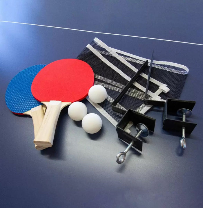 Tavolo da Ping Pong Pieghevole 76,5x102,5x181 cm con Kit Racchette e Palline