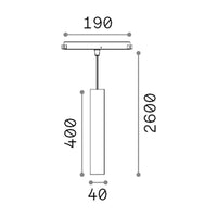 Pendente Tubolare On-Off Ego Alluminio Ottone Led 12W 3000K Luce Calda