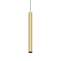 Pendente Tubolare On-Off Ego Alluminio Ottone Led 12W 3000K Luce Calda