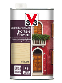 V33 Olio Rigenerante Porte e Finestre Protezione Legno Esterno Incolore Opaco