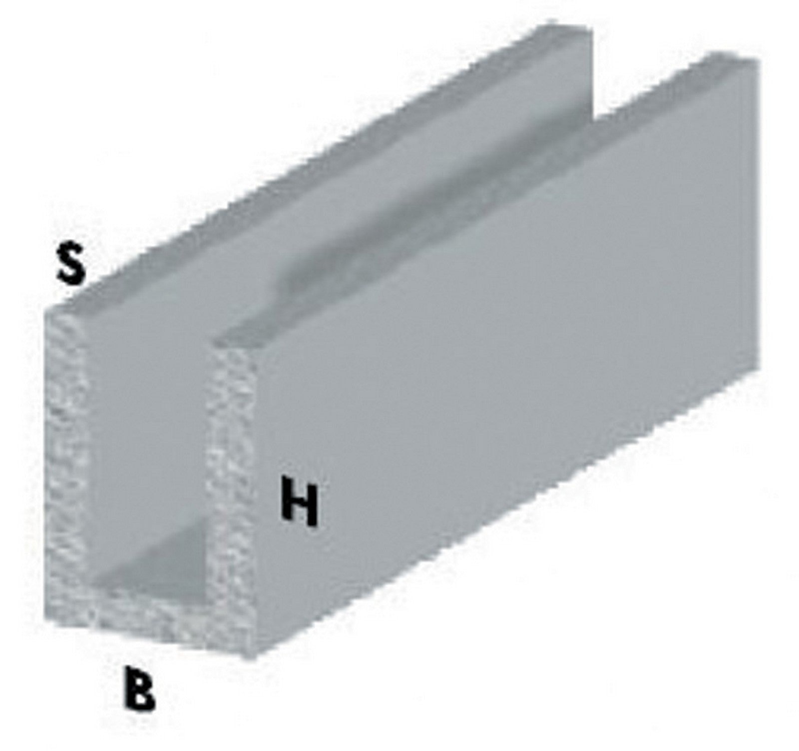 5pz profilo argento h.200 cm canalino u 10x10x1 mm cod:ferx.28393