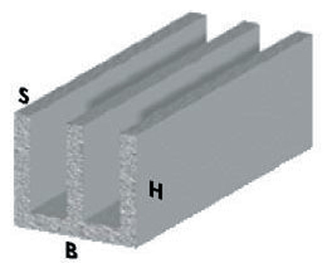 PROFILO ARGENTO H.200 CANALINO UU 20X10X1- ARCANSAS PZ 5,0