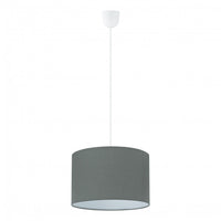 Lampada a Sospensione Rossano Eglo Interno Soffitto 60 W E27 Tessuto Bianco Colore: Antracite