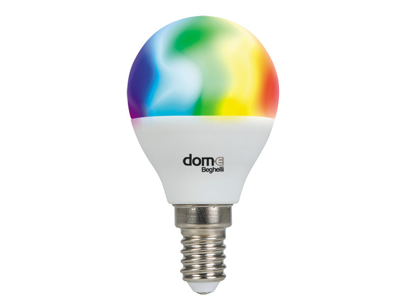 Lampadina Smart Wi-Fi Beghelli a Sfera Colorata RGB App Smartphone Domotica 5W