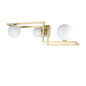 Plafoniera Contemporanea Angolo Metallo Ottone 3 Luci G9 3W 3000K Luce Calda